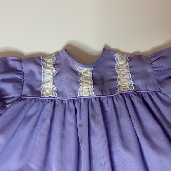 Vintage Purple Baby Dress with Lace Trim - Picture 2 of 8